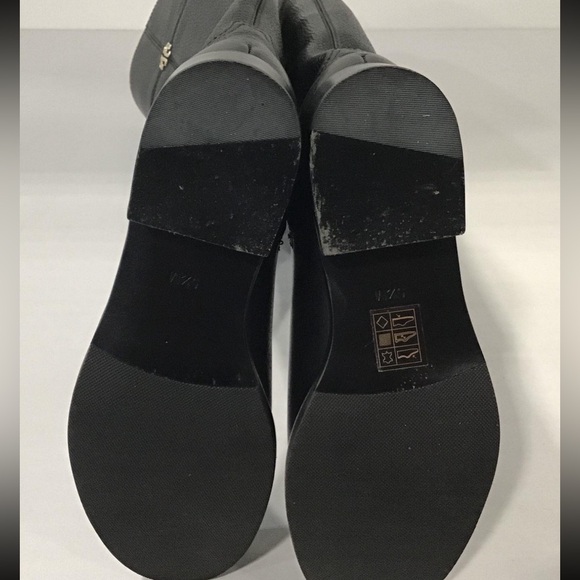 Women’s Tory Burch Black Pebble Grain Leather Knee High Boots Size 5.5M - Picture 4 of 7